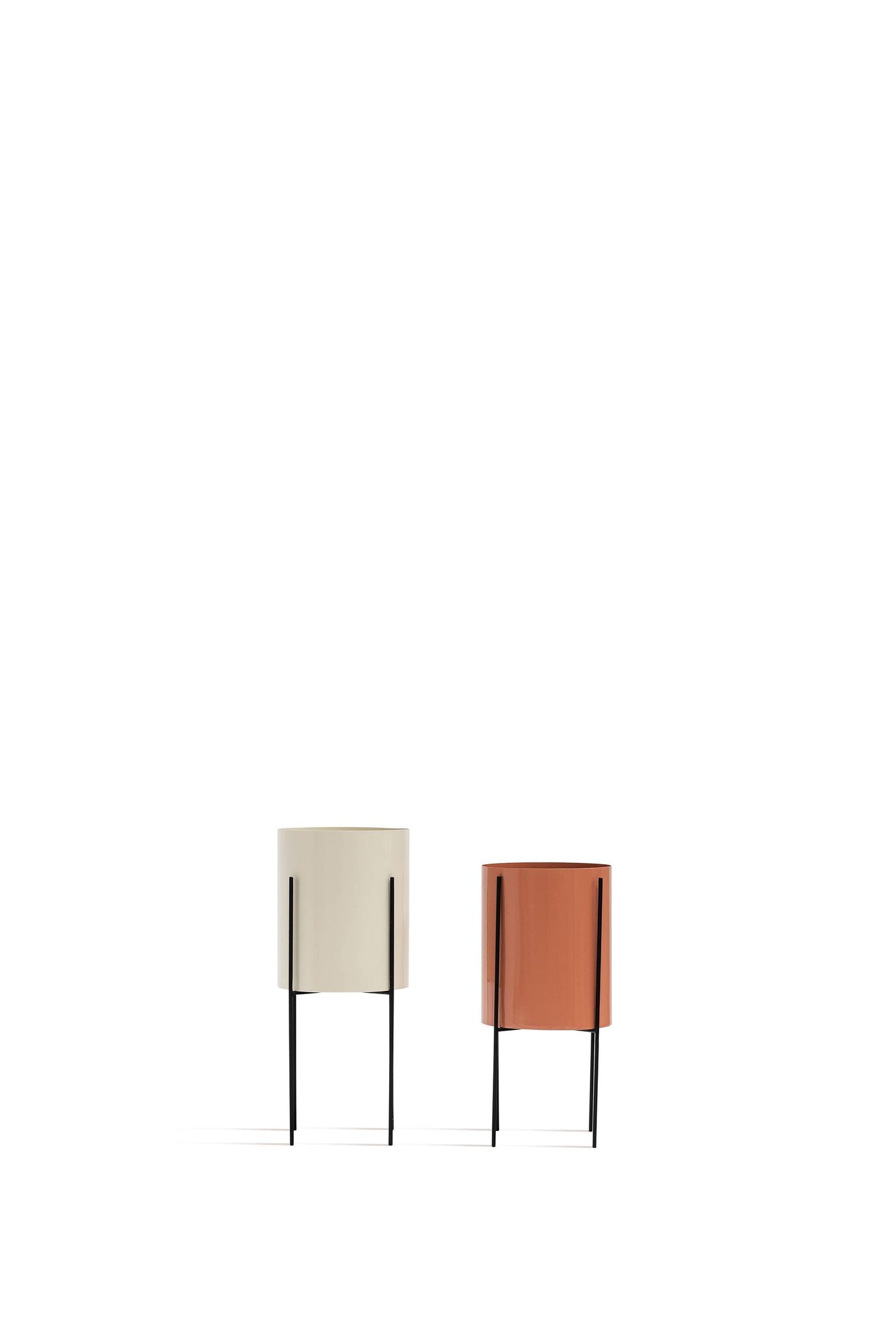 Large Planter and Pot - White & Orange