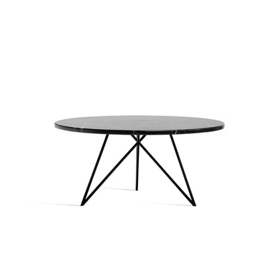 Stevie Marble Round Coffee Table with Nero Marquina Marble Top