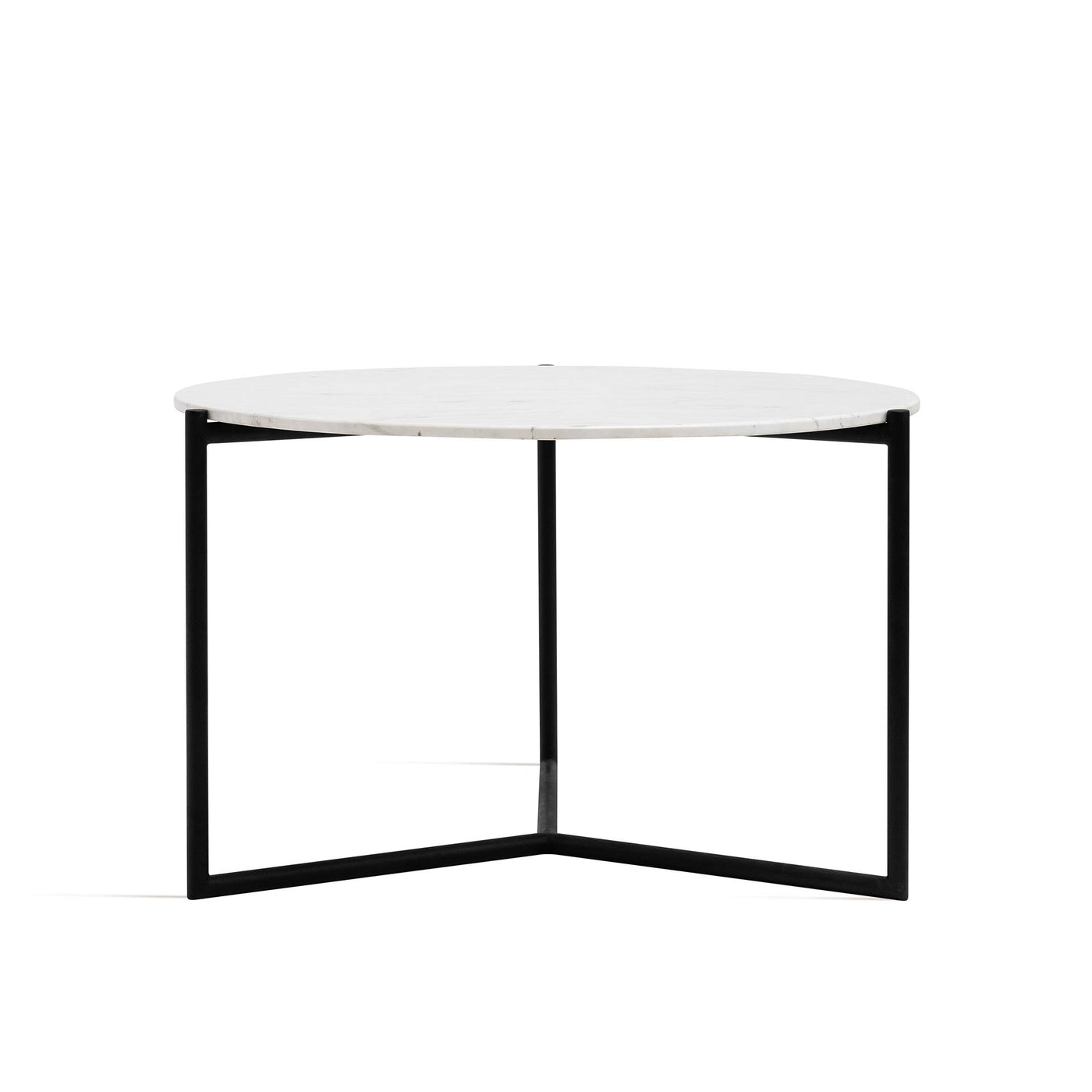 Marble Dining Table - Marble Top, Black Legs Round