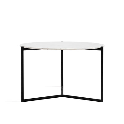Marble Dining Table - Marble Top, Black Legs Round