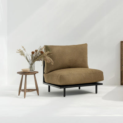 Campbell Chair with Brown Boucle Cushions