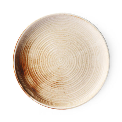 HKliving Ceramic Dinner Plate, Rustic | Cream Brown