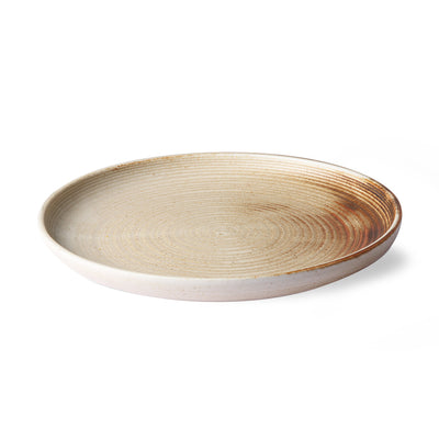HKliving Ceramic Dinner Plate, Rustic | Cream Brown