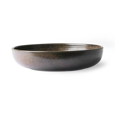 HKliving Ceramic  Plate, Rustic Black