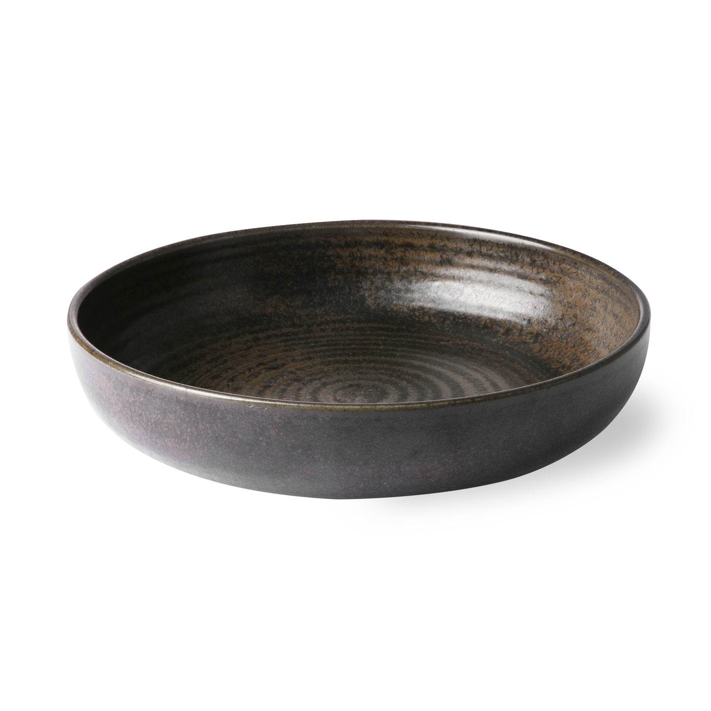 HKliving Ceramic  Plate, Rustic Black