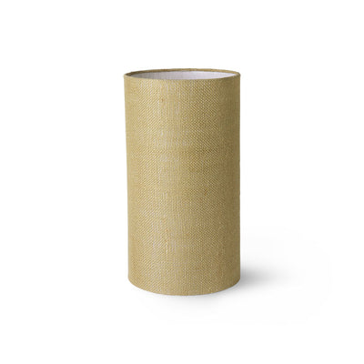 HKliving Jute Cylinder Lampshade Jade Green with Retro Stoneware Lamp Base Green