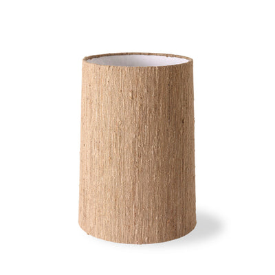 HKliving Cone Lampshade Silk/Brown with Retro Stoneware Lamp Base Mustard