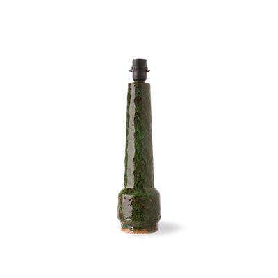 HKliving Jute Cylinder Lampshade Jade Green with Retro Stoneware Lamp Base Green