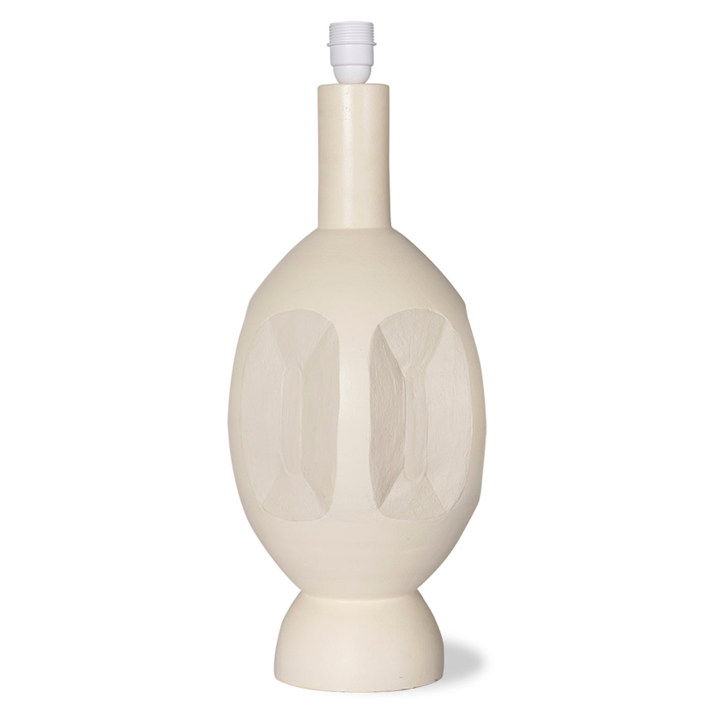 HKliving Cone Lampshade Silk/Natural with Boho Lamp Base Sand/Cream